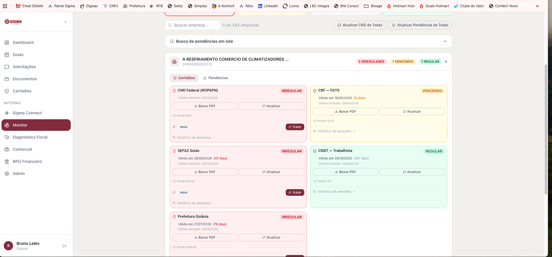 Monitor de Certidões